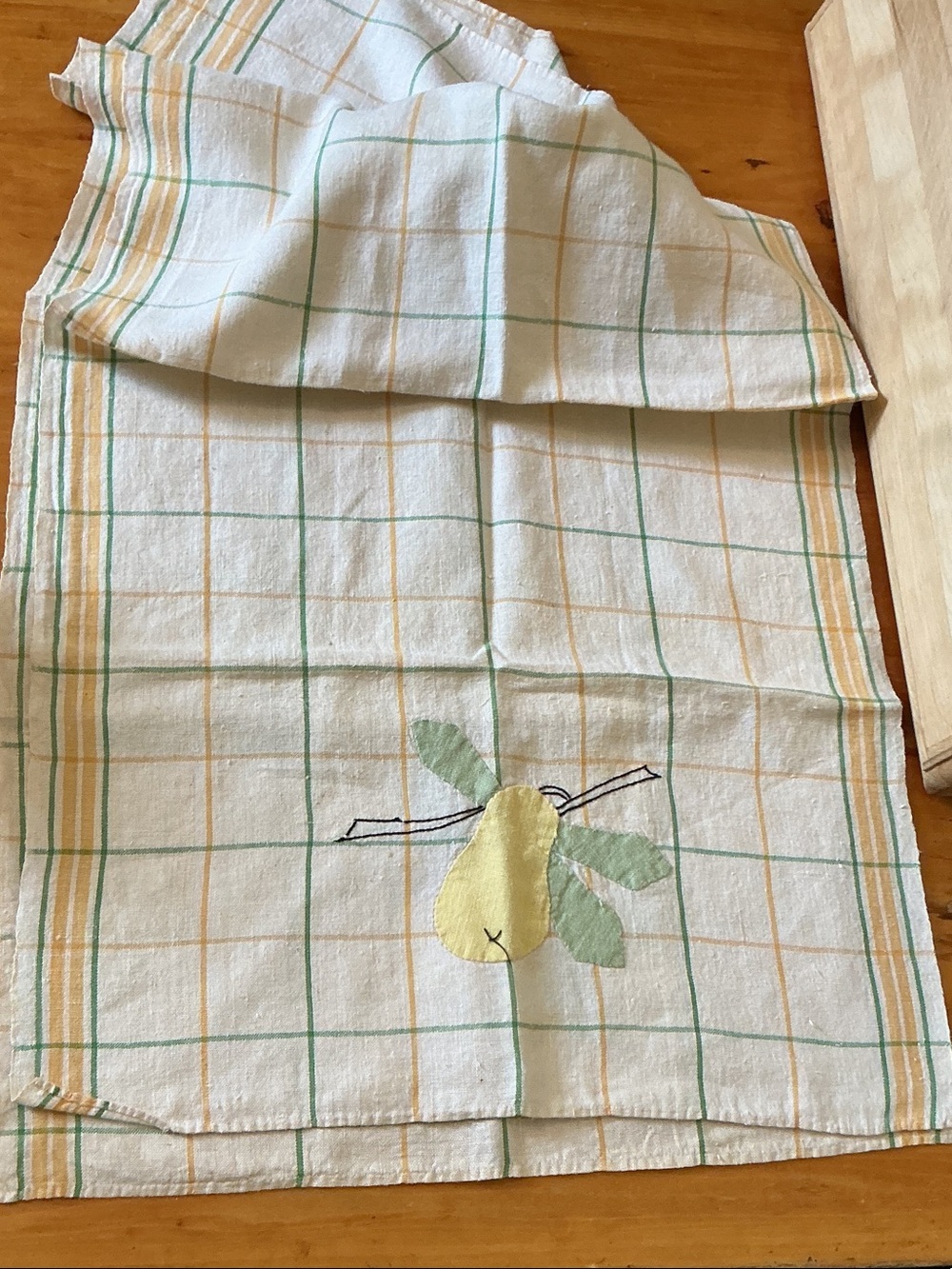 Vintage Linen Pears Tea Towel Set of Two 34” x 18”